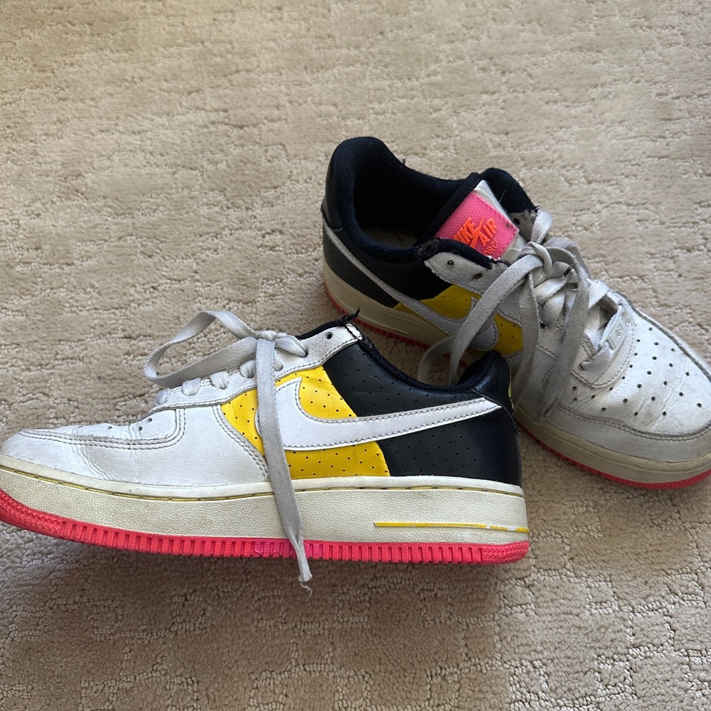 Nike Air Force 1s white multi colored